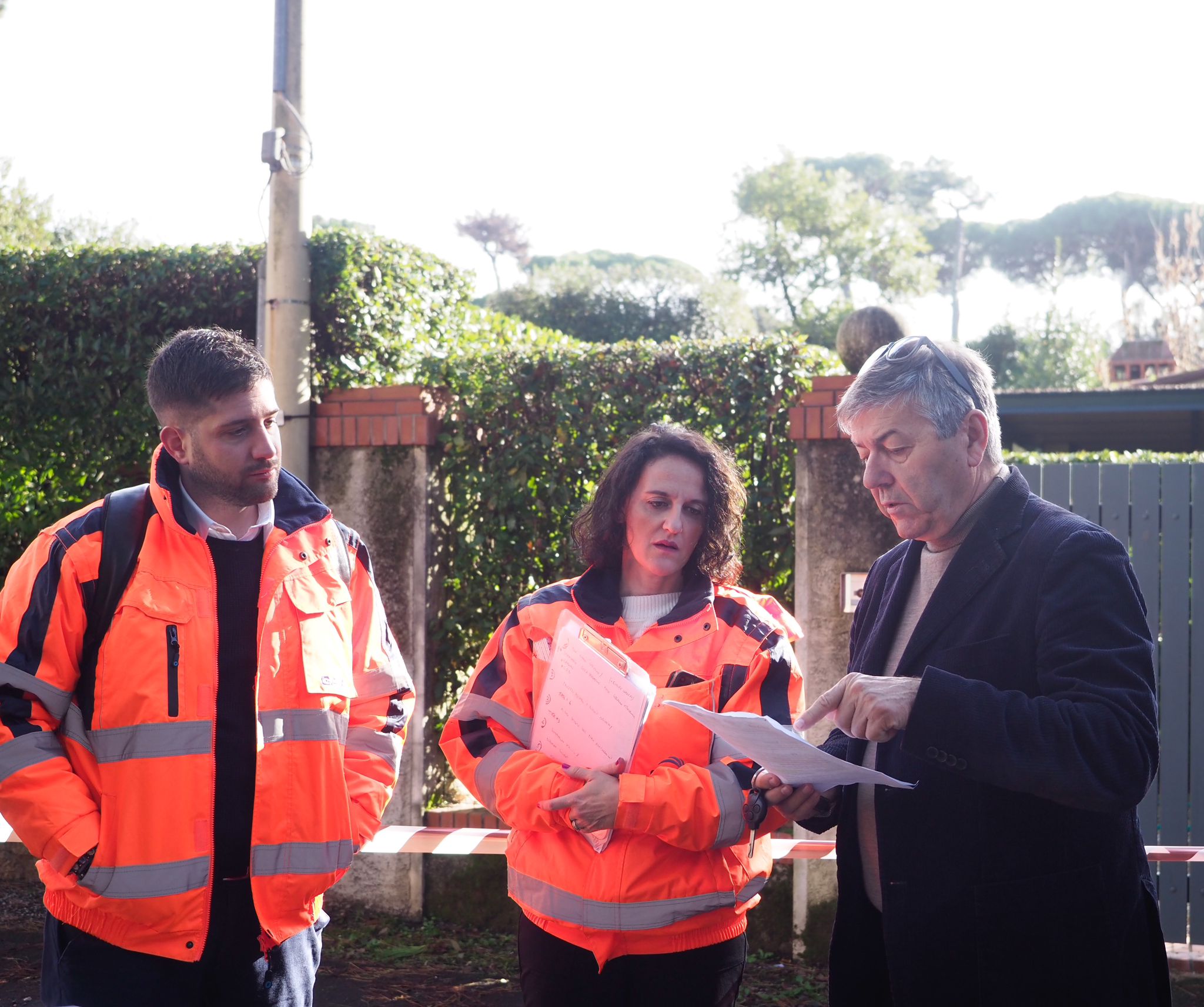 Sindaco Bruno Murzi con ingegneri progettisti fognaure Roma Imperiale ph Barbara Cardini